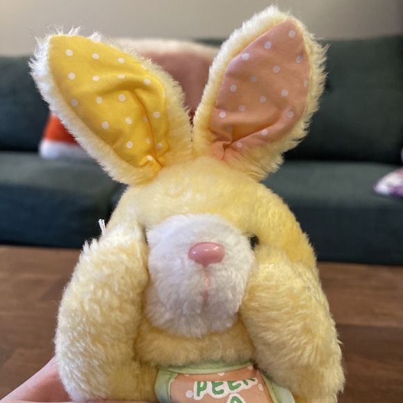 VTG Gerber Peek A Bunny Yellow‎ Pink Plush Rabbit Stuffed Animal - Picture 4 of 6